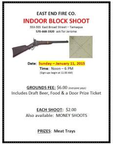 1-11-2015, Indoor Block Shoot, East End Fire Company, Tamaqua