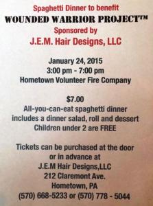 1-24-2015, Spaghetti Dinner to benefit Wounded Warrior Project, Hometown Fire Company, Hometown (2)