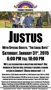 1-31-2015, JUSTUS, Community Arts Center, Tamaqua