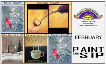 2-4-2015, February Paint and Sips, Community Arts Center, Tamaqua