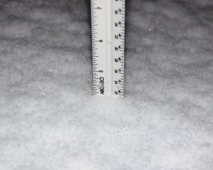 Pictured is a 4 inch measurement taken at 6 AM today in the Dutch Hill section of Tamaqua.
