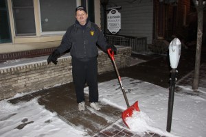 Brent Confer Shoveling Snow, West Broad Street, Tamaqua, 1-21-2015 (4)