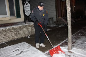 Brent Confer Shoveling Snow, West Broad Street, Tamaqua, 1-21-2015 (6)