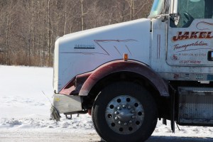 Car vs Tractor Trailer, SR309, Kline Township, 1-31-2015 (1)
