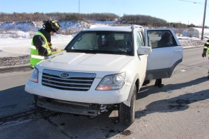 Car vs Tractor Trailer, SR309, Kline Township, 1-31-2015 (2)