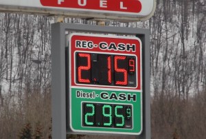 Gas Price, 2 dollars 15 cents, One Stop Fuel, Rush Township, 1-29-2015 (5) - Copy