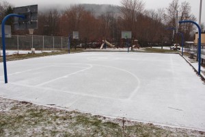 Icy Court, Sleet, Willing Skate Park, Tamaqua, 1-3-2015