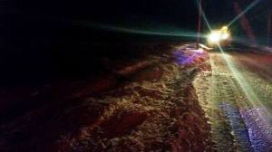 Motor Vehicle Accident, Takes Out Railroad Signal, Rush Township, 1-27-2015 (1)