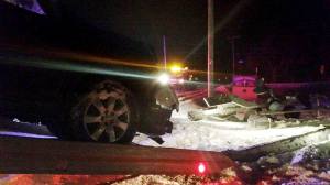 Motor Vehicle Accident, Takes Out Railroad Signal, Rush Township, 1-27-2015 (3)