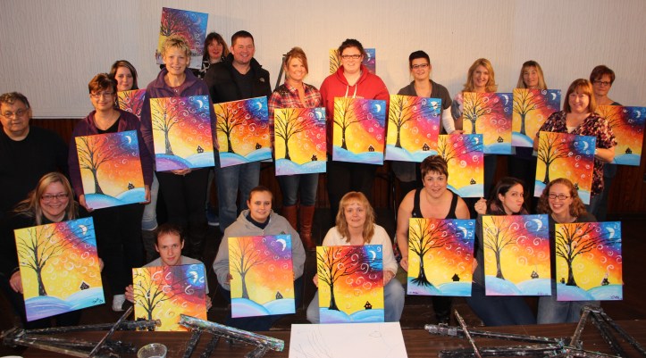 Paint And Sip, Community Arts Center, Tamaqua, 1-22-2015 (2)