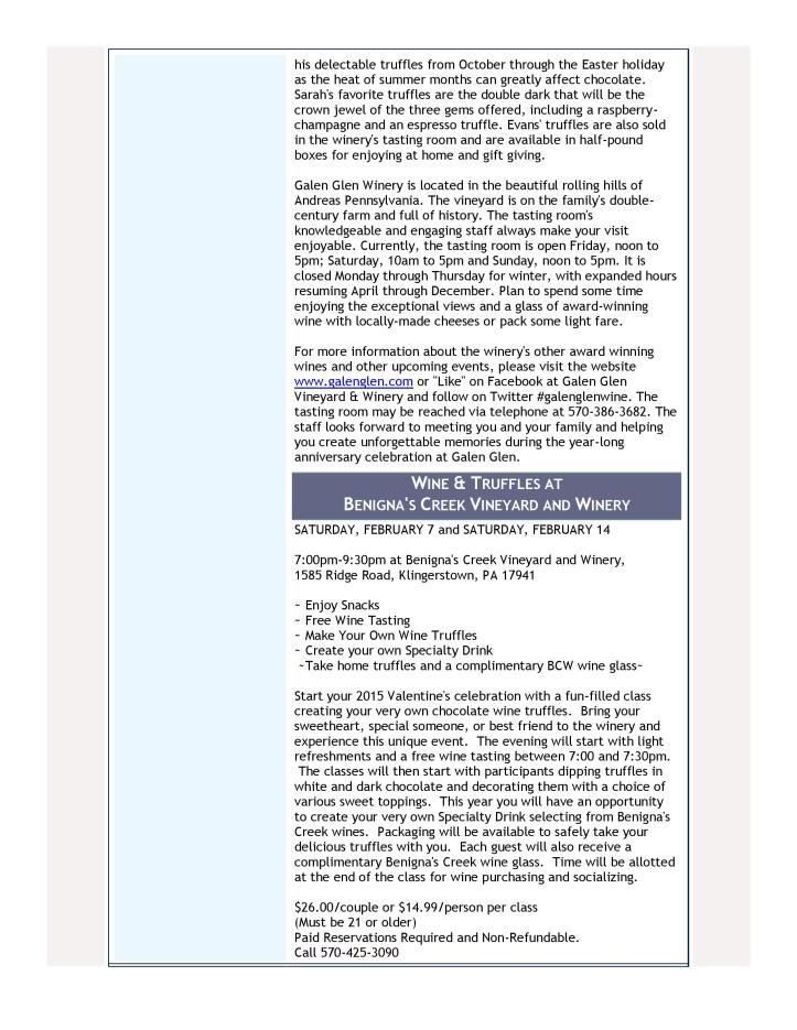 Schuylkill County Visitors Bureau Newsletter, February 2015-page-002