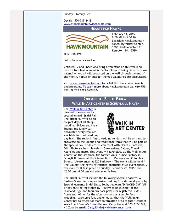 Schuylkill County Visitors Bureau Newsletter, February 2015-page-006