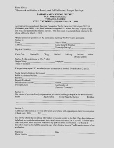 Tamaqua Area School District Tax Exempt form for 2015-page-001