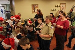 Tamaqua Cub, Boy Scouts Visit Residents, St. Luke's Hospital, Coaldale, 12-16-2014 (15)