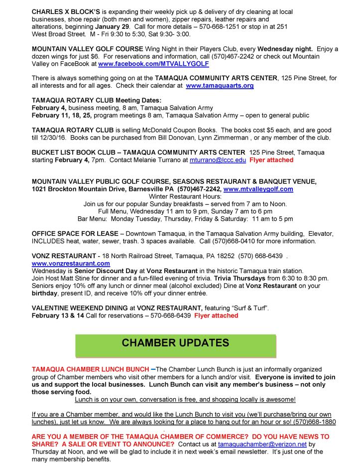 1-30-2015, Tamaqua Chamber of Commerce, Chamber Chatters-page-003