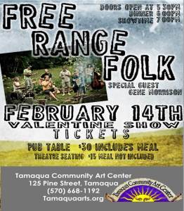 2-14-2015, Free Range Folk, Community Arts Center, Tamaqua