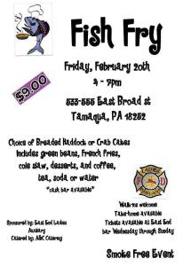 2-20-2015, Fish Fry, East End Fire Company, Tamaqua