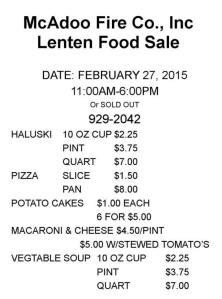 2-27-2015, Lent Food Sale, McAdoo Fire Company, McAdoo (2)