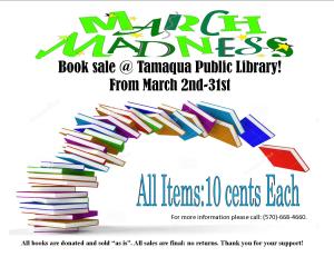 3-2-2015, March Madness Sale, Public Library, Tamaqua