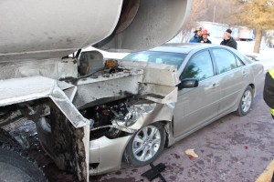 Car Crashes into Back of Fuel Truck, in area of 321 Ben Titus Road, Rush Township, 2-6-2015 (8)