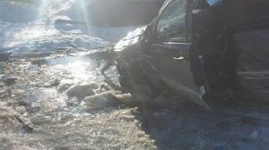 Car in Creek, from Diesel, near Holly Road, along SR54, Pine Creek, Rush Township, 2-20-2015 (7)