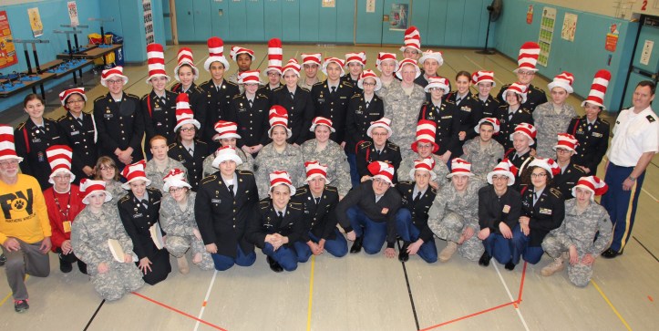 Over 55 members of the Panther Valley JROTC took part in today's reading program at the school.