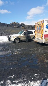 Overturned Coal Truck, near Patriotic Hill Road, Mahanoy Township, 2-17-2015 (1)