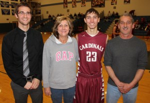 Pictured from left are Frank D'Agostino III(head coach and brother), mother Lisa D'Agostino, Kobe D'Agostino, father Frank D'Agostino Jr.