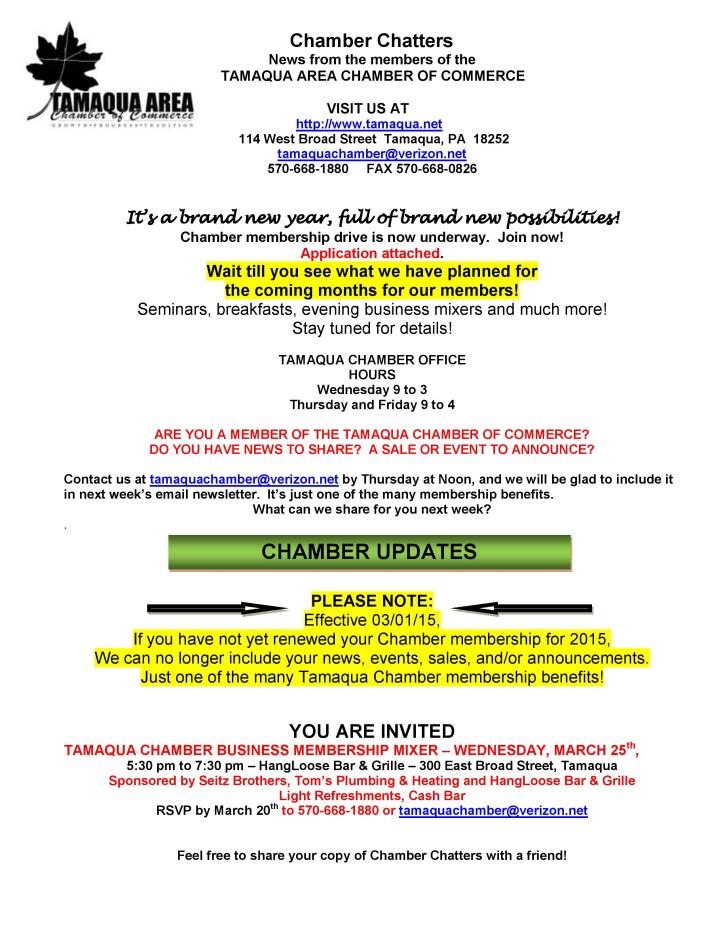 3-13-2015, Tamaqua Chamber of Commerce Chamber Chatters-page-001