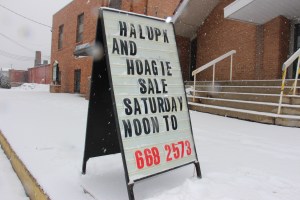 3-21-2015, Halupki and Hoagie Sale, St John UCC, Tamaqua