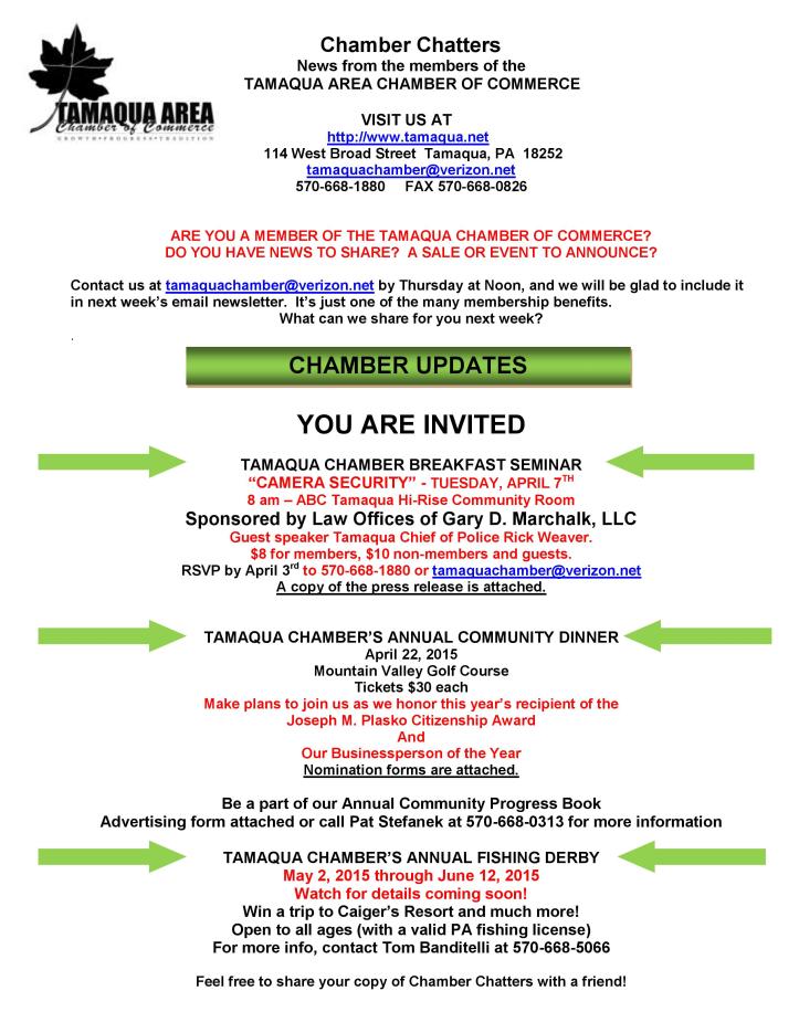 3-27-2015, Tamaqua Chamber of Commerce Chamber Chatters-page-001