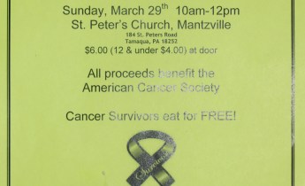 3-29-2015, Tamaqua Area Relay For Life Breakfast, St. Peter's Church, Mantzville