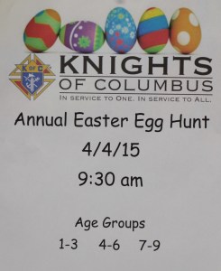 4-4-2015, K.O.C. Childrens Egg Hunt, Social Hall, Seek, Coaldale