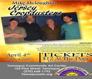 4-4-2015, Mike Mcloughlin and the Jersey Cropdusters, Community Arts Center, Tamaqua