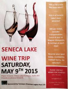 5-9-2015, Wine Trip, benefits Tamaqua American Legion, PA Vineyards