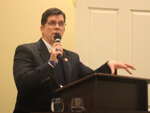 Schuylkill County Commissioner George Halcovage spoke during the program.