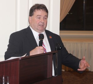 Schuylkill County Commissioner Gary Hess spoke during the program.