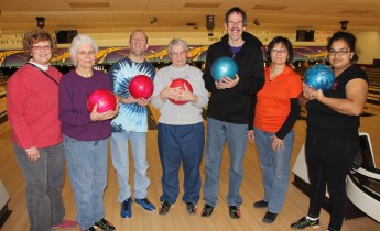 Pictured from left are volunteer Sarah O-Hart, clients Laverne Wertman, Tommy Shanosky, Mary Gildner, Darrel McFarland, staff Margaret Schock, and client Lindsey Agosto. Not pictured, but present, were Frank Knauer and Andy Foesig.