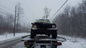 Driver Snaps Pole, from Diesel, SR54, Village of Hauto, 3-20-2015 (3)