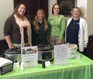 Natalie Bojko of Family Promise is shown with Lisa Perry, Donna Martino and Sharon Cimino of Mauch Chunk Trust Company on the Soup Day event hosted by MCT.