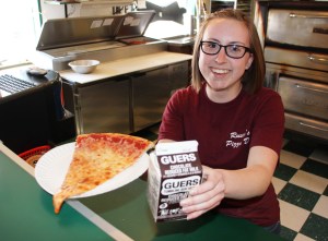 Paige West, of New Ringgold, provides take-out orders from customers.