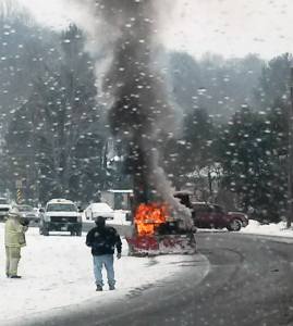 Plow Truck Fire, SR209, New Philadelphia, Blythe Township, 3-1-2015 (1)