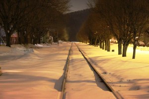 Train Tracks at Night, North Railroad Street, Tamaqua, 3-3-2015 (21)