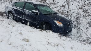 Special to TamaquaArea.com / A Lehighton man crashed his vehicle down a ditch along SR443 in West Penn Township today.