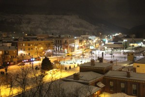 View of Train Station from Parking Lot, Trinity UCC, Tamaqua, 3-3-2015 (2)