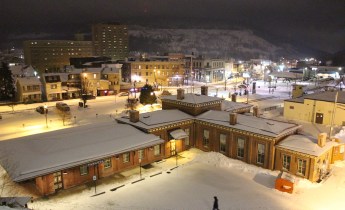 View of Train Station from Parking Lot, Trinity UCC, Tamaqua, 3-3-2015 (20)