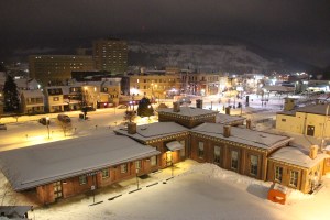 View of Train Station from Parking Lot, Trinity UCC, Tamaqua, 3-3-2015 (24)