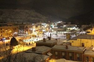 View of Train Station from Parking Lot, Trinity UCC, Tamaqua, 3-3-2015 (3)