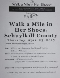 4-23-2015, Walk A Mile In Her Shoes, benefits SARCC, Humane Fire Company, Pottsville (2)