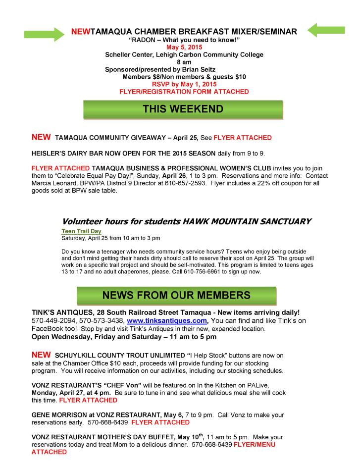 4-24-2015, Tamaqua Chamber of Commerce Chamber Chatters-page-002